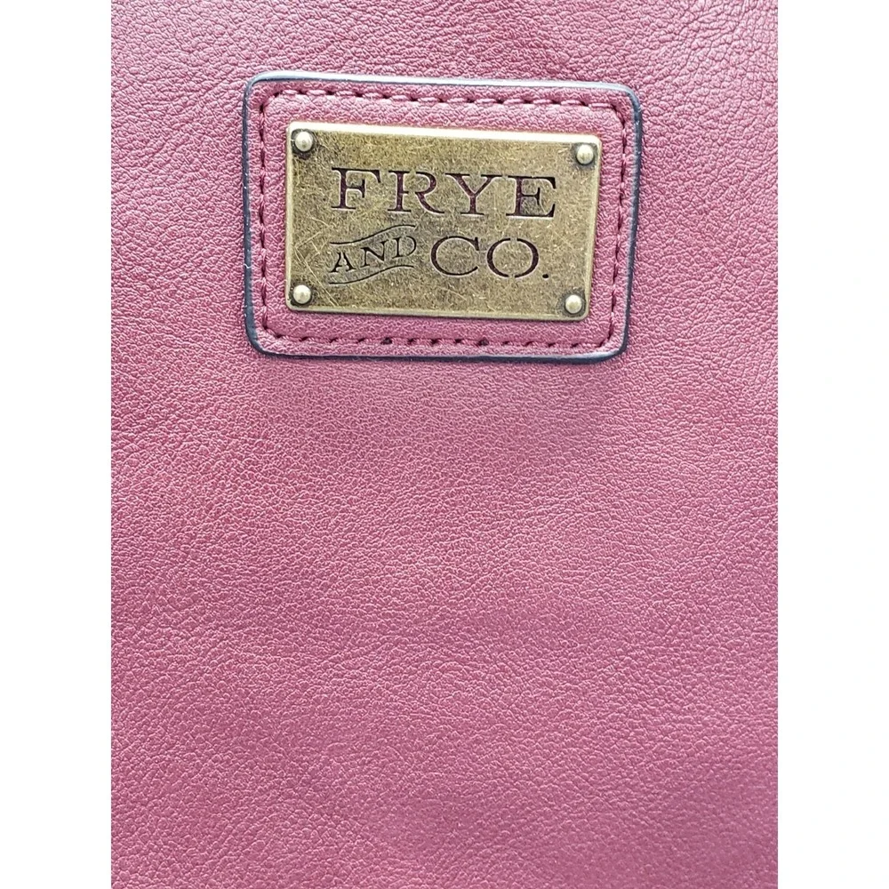 Frye And Co Women Handbag Maroon Snap Inner Pocket Lined Gold Ring Hardware City